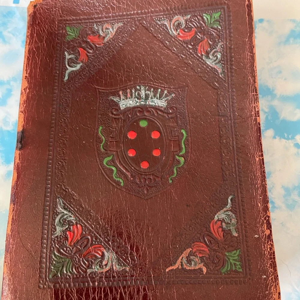 Vintage Embossed Brown Leather Journal - Picture 1 of 6
